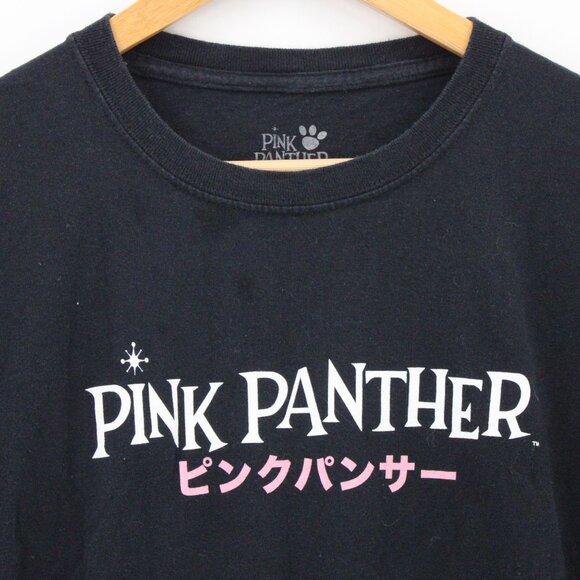 Pink Panther Shirt Mens Black Short Sleeve Japanese Logo Graphic Cotton Large L - Picture 5 of 9